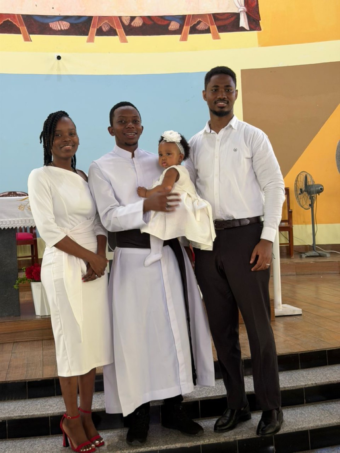 At church with family.